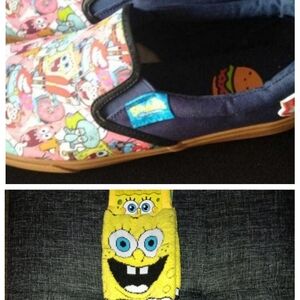 Playful Cartoon Slip-On Adult Sneakers and Socks For  Free